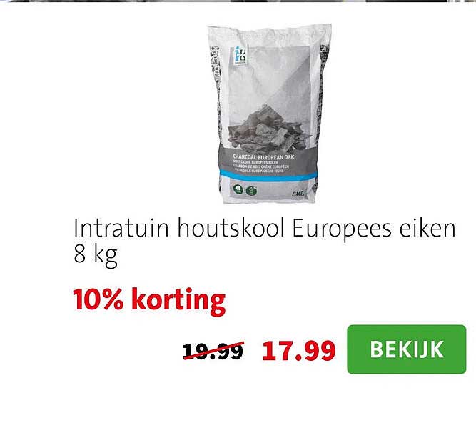 Intratuin houtskool Europees eiken 8 kg 10% korting