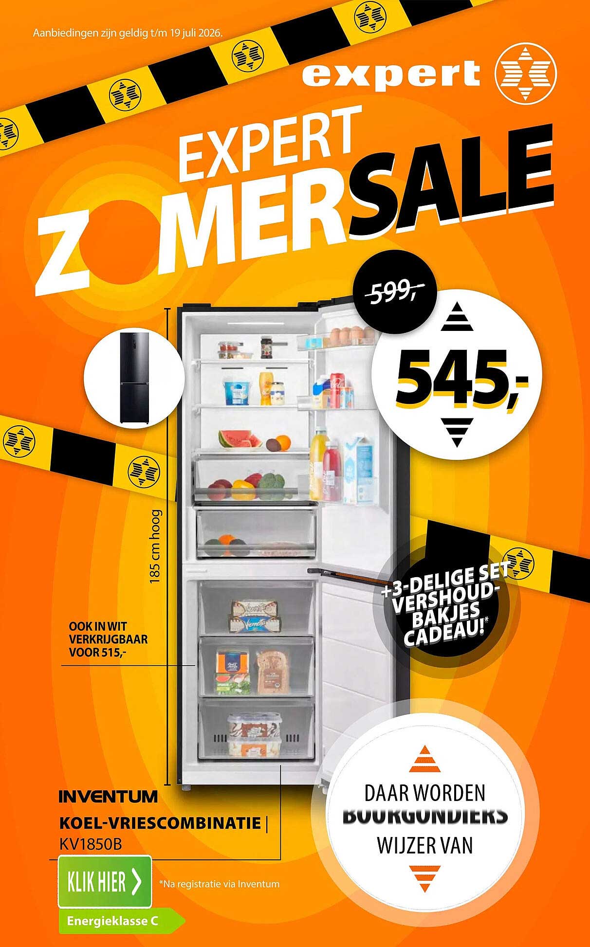 Inventum koel-vriescombinatie KV1850B