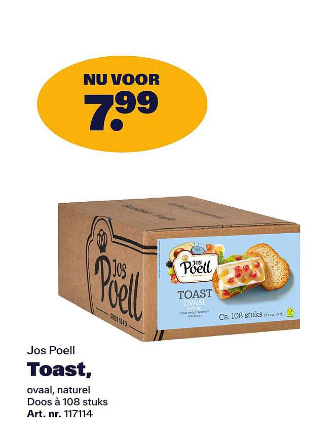 Jos Poell Toast, ovaal, naturel