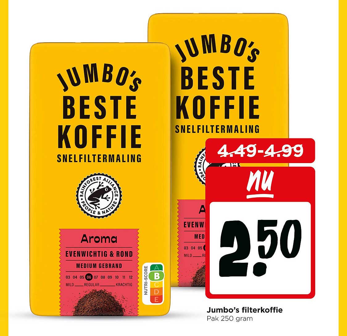 Jumbo's beste koffie snelfiltermaling Aroma