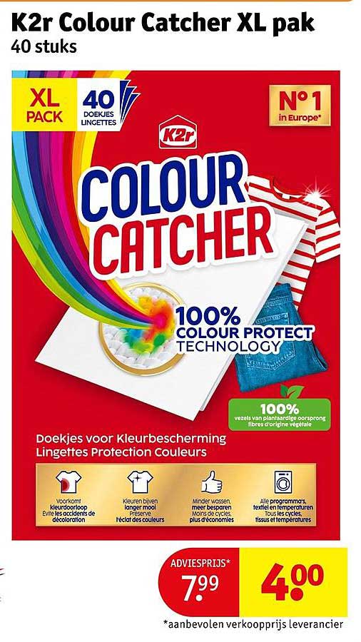 K2r Colour Catcher XL pak 40 stuks