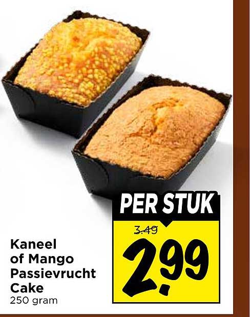 Kaneel of Mango Passievrucht Cake 250 gram PER STUK