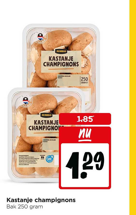 Kastanje champignons Bak 250 gram