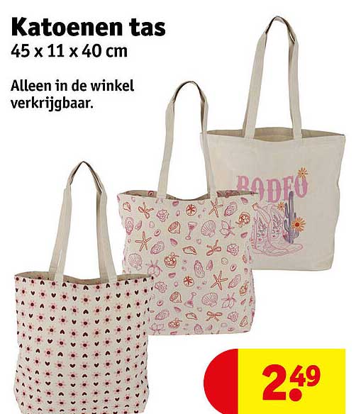 Katoenen tas 45 x 11 x 40 cm