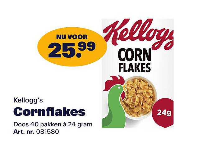 Kellogg's Cornflakes Doos 40 pakken à 24 gram