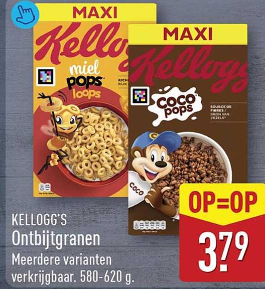 Kellogg's Ontbijtgranen Meerdere varianten verkrijgbaar. 580-620 g. OP=OP