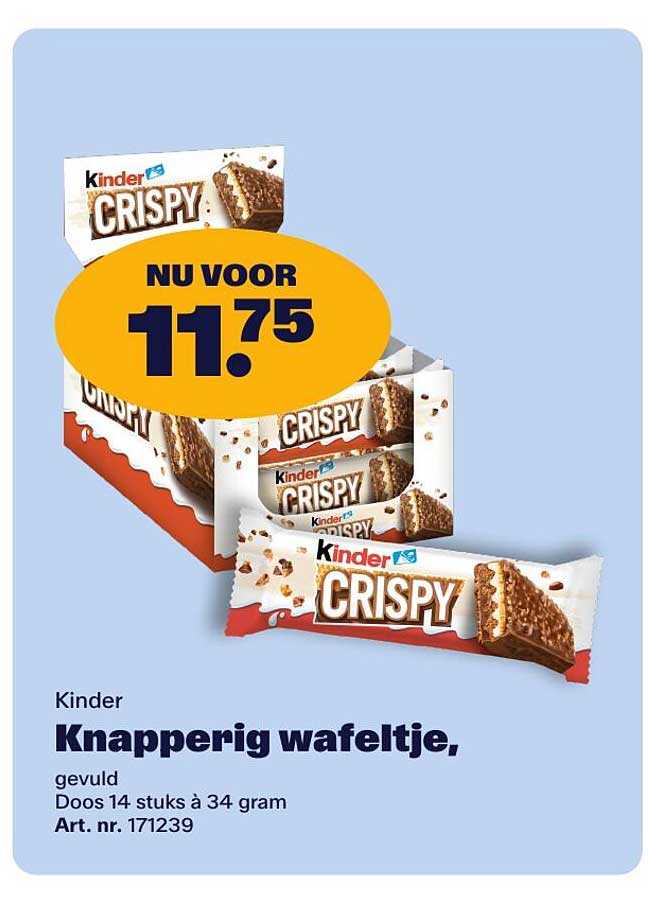 Kinder Knapperig wafelletje, gevuld