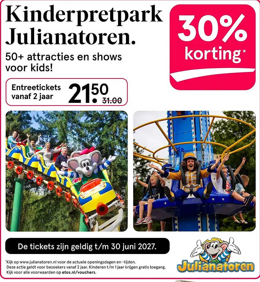 Kinderpretpark Julianatoren. 30% korting*