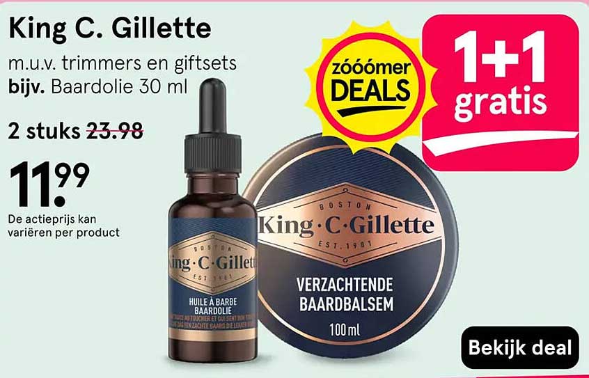 King C. Gillette 1+1 gratis