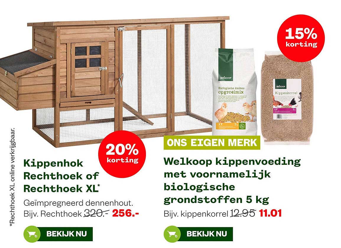 Kippenhok Rechthoek of Rechthoek XL* 20% korting