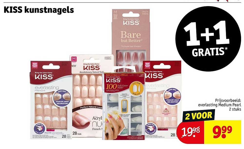KISS kunstnagels 2 VOOR 1+1 GRATIS*