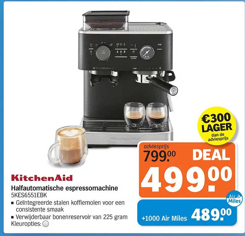 KitchenAid Halfautomatische espressomachine 5KES6551EBK