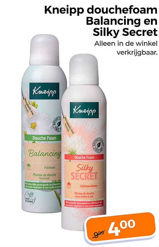 Kneipp douchefoam Balancing en Silky Secret