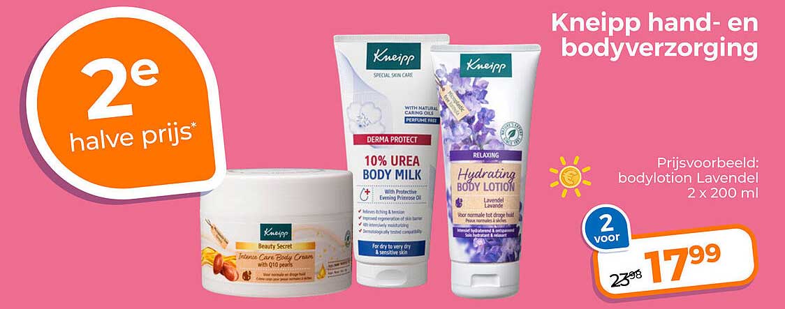 Kneipp hand- en bodyverzorging 2e halve prijs