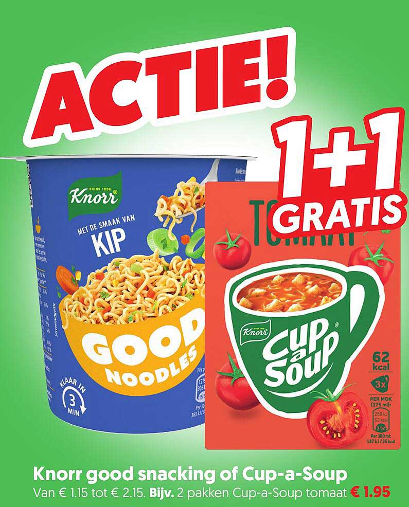Knorr good snacking of Cup-a-Soup 1+1 gratis