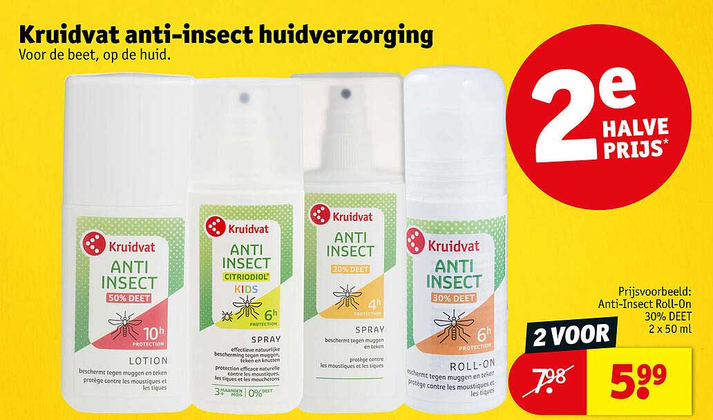 Kruidvat anti-insect huidverzorging 2e halve prijs