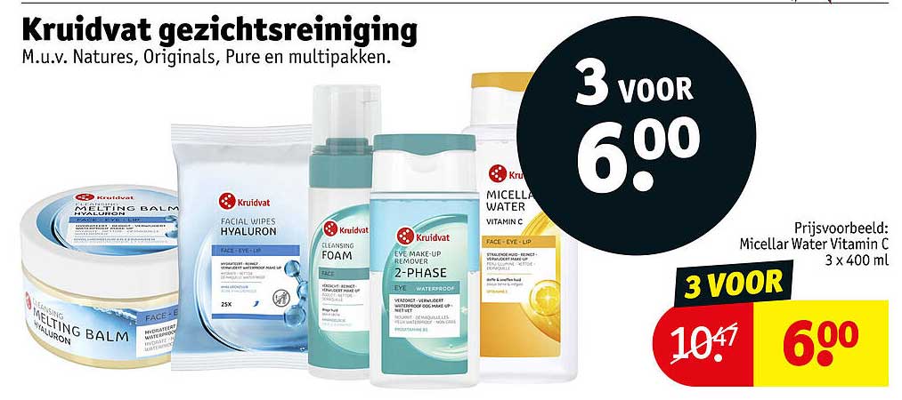 Kruidvat gezichtsreiniging 3 voor 6.00