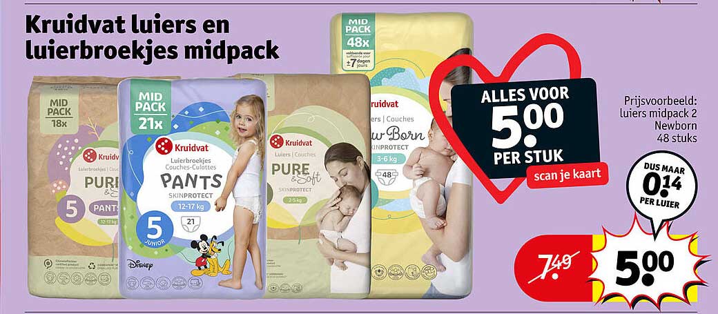 Kruidvat luiers en luierbroekjes midpack