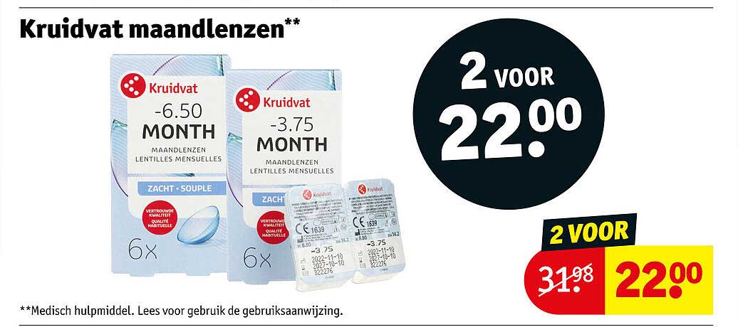Kruidvat maandlenzen 2 voor 22.00