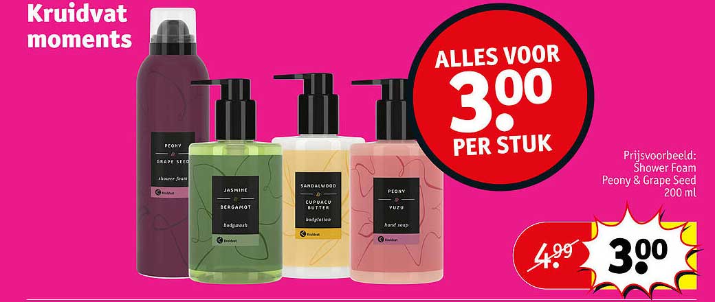 Kruidvat moments alles voor 3.00 per stuk