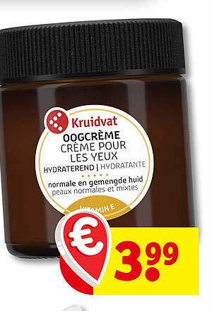Kruidvat OOGCRÈME CRÈME POUR LES YEUX HYDRATEREND | HYDRATANTE normale en gemengde huid peaux normales et mixtes