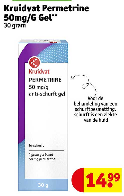 Kruidvat Permetrine 50mg/G Gel** 30 gram