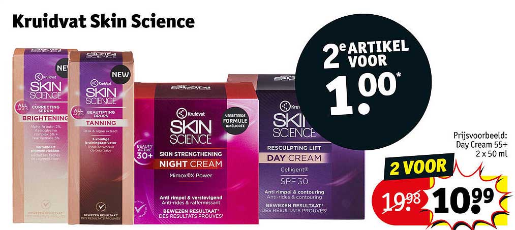 Kruidvat Skin Science 2e artikel voor 1.00*