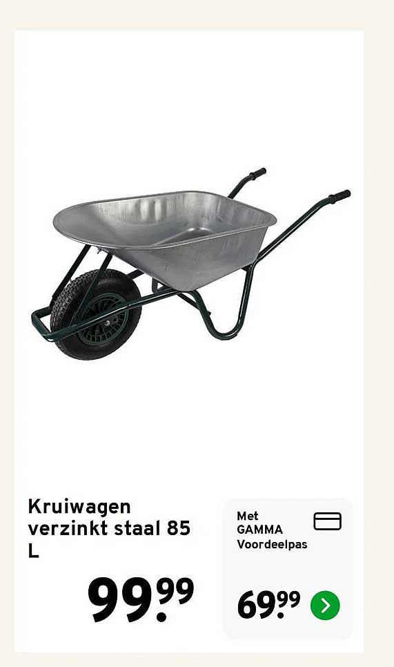 Kruiwagen verzinkt staal 85 L