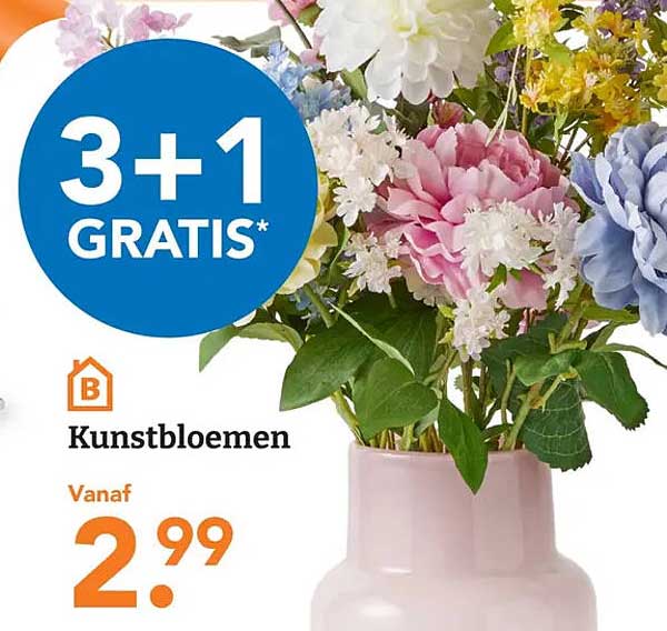 Kunstbloemen 3+1 GRATIS*