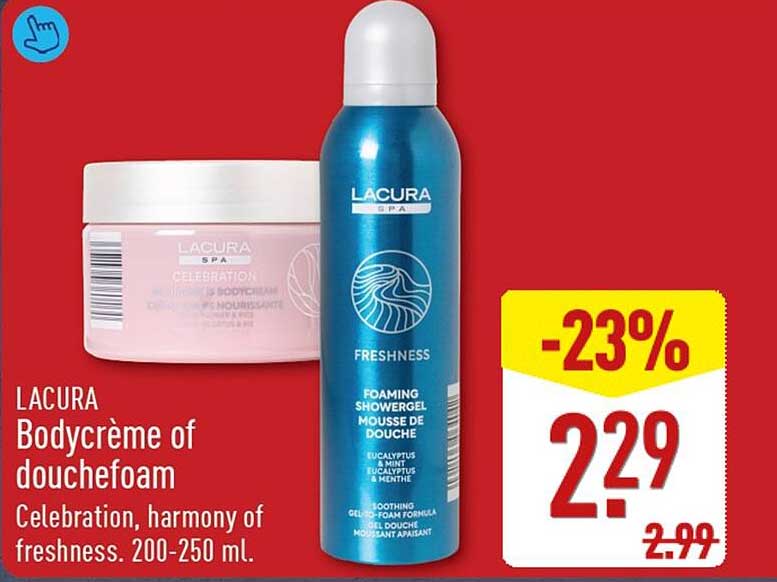 LACURA Bodycrème of douchefoam Celebration, harmony of freshness. 200-250 ml.