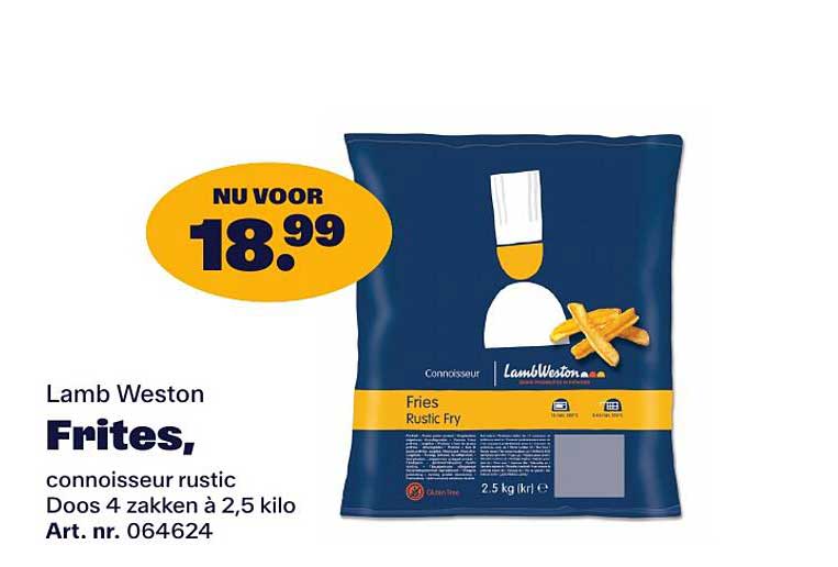 Lamb Weston Frites, connoisseur rustic Doos 4 zakken à 2,5 kilo