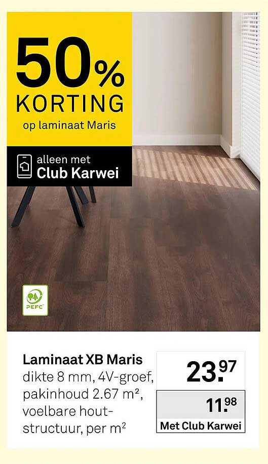 Laminaat XB Maris 50% korting alleen met Club Karwei