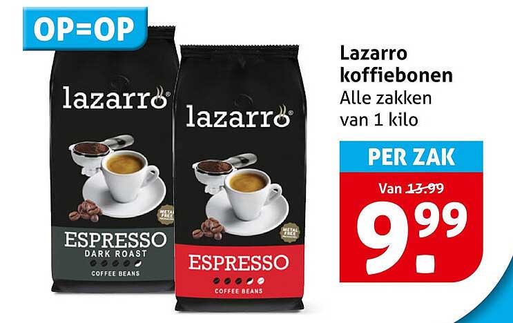 Lazarro koffiebonen Alle zakken van 1 kilo PER ZAK