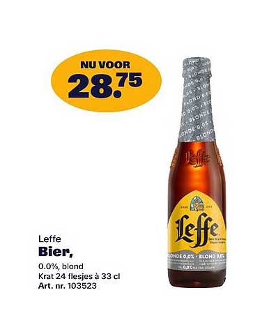 Leffe Bier, 0,0%, blond