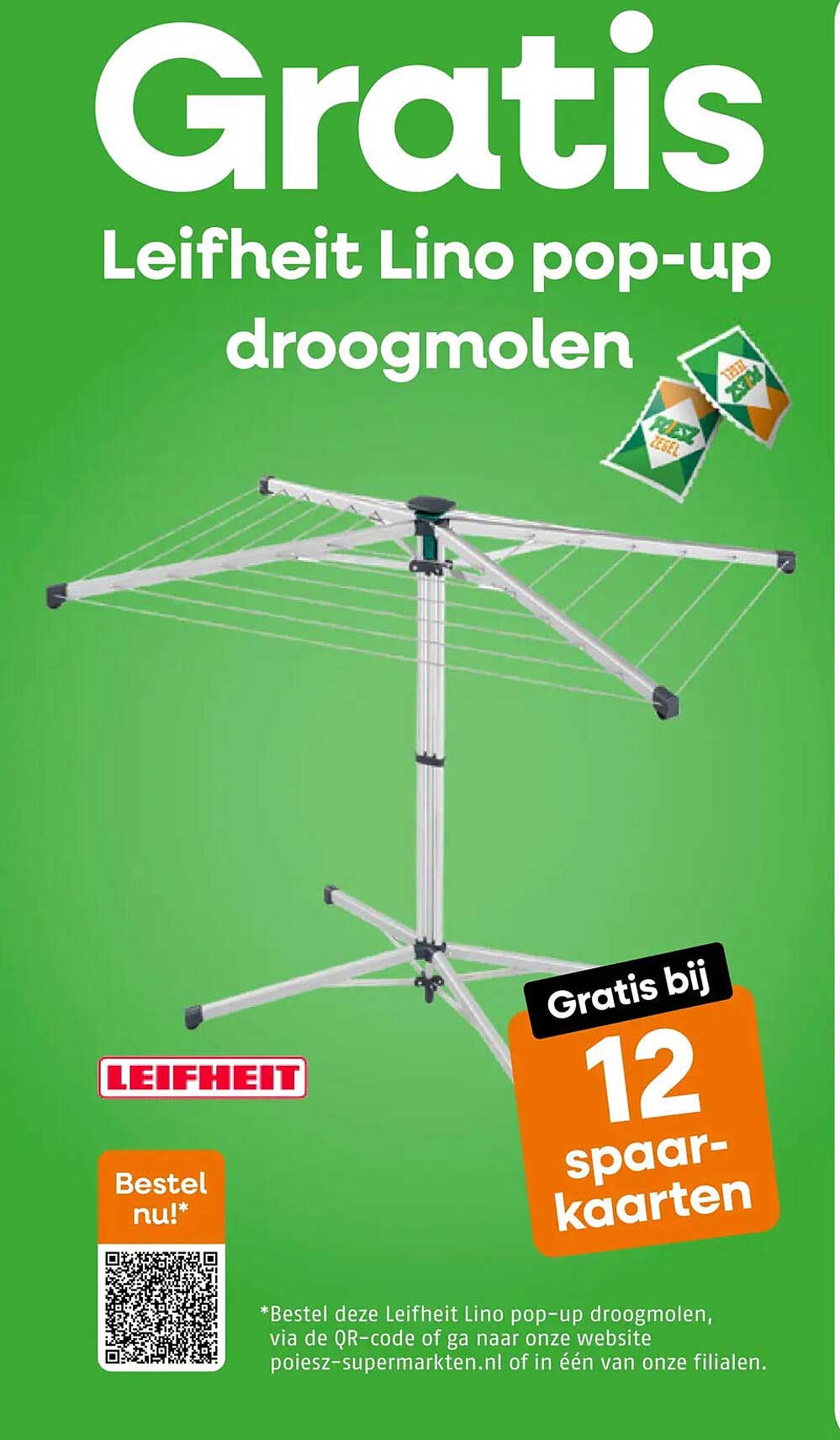 Leifheit Lino pop-up droogmolen Gratis bij 12 spaar-kaarten