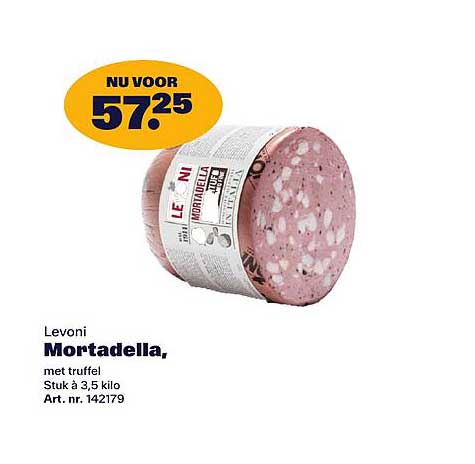 Leoni Mortadella, met truffel, Stuk à 3,5 kilo, Art. nr. 142179