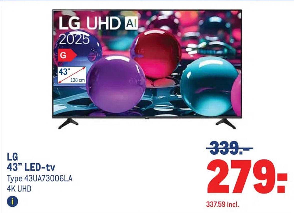 LG 43" LED-tv Type 43UA73006LA 4K UHD