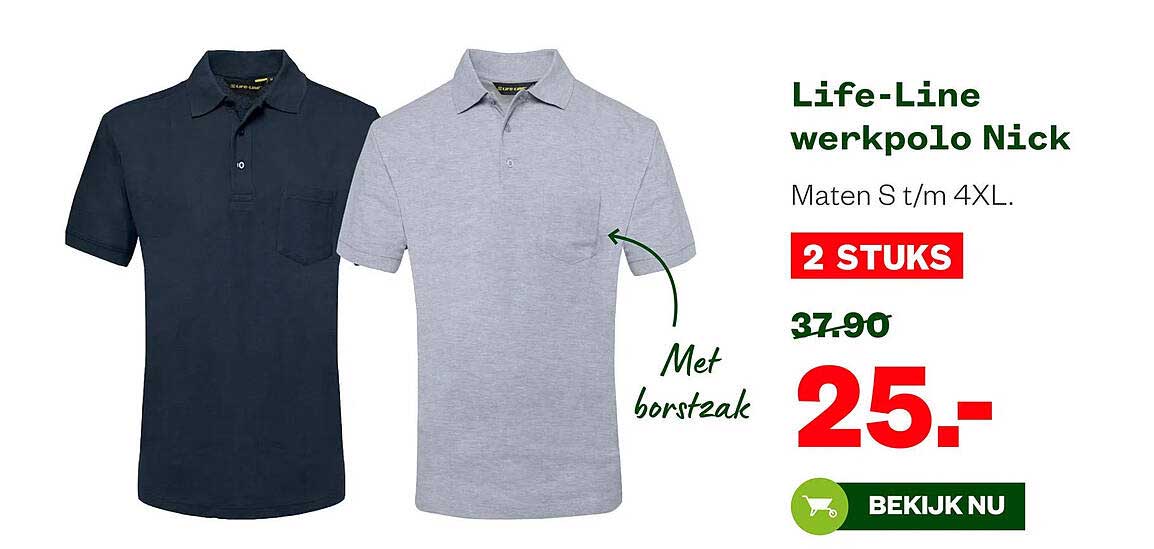 Life-Line werkpolo Nick - 2 STUKS