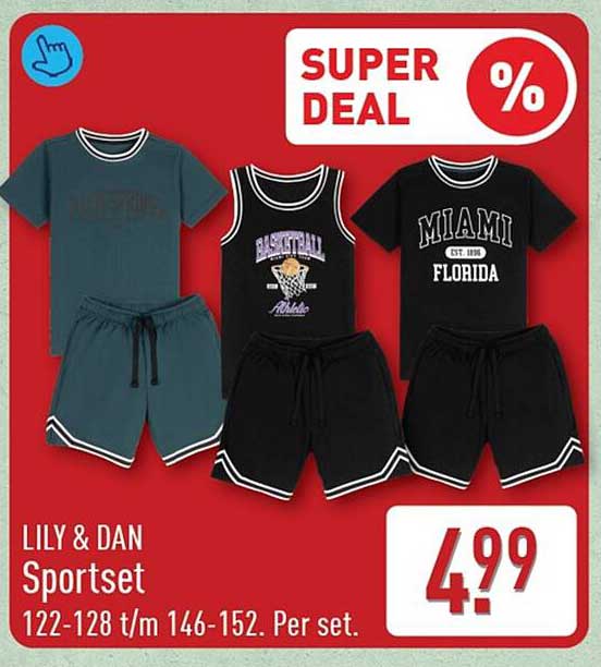 LILY & DAN Sportset 122-128 t/m 146-152. Per set. SUPER DEAL