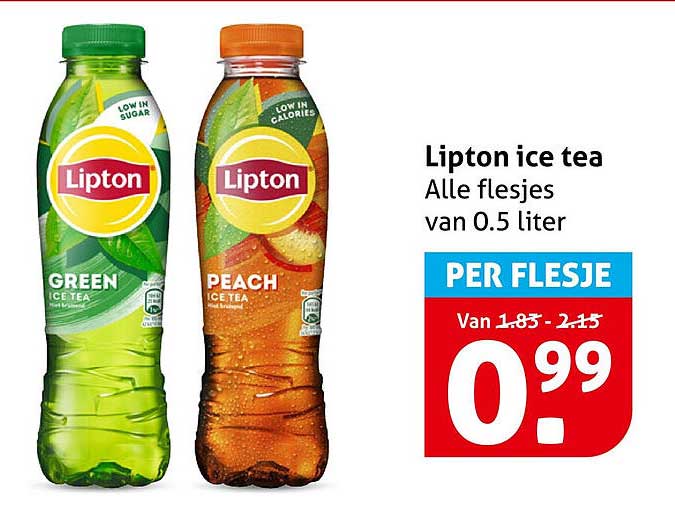 Lipton ice tea Alle flesjes van 0.5 liter PER FLESJE