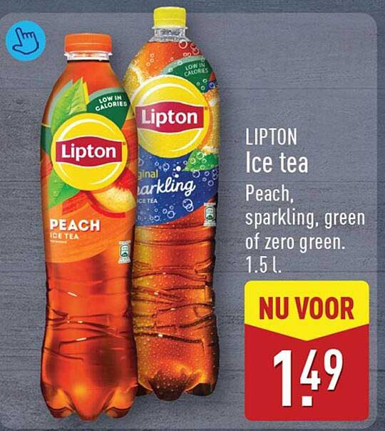 Lipton Ice tea Peach, sparkling, green of zero green. 1.5 l.