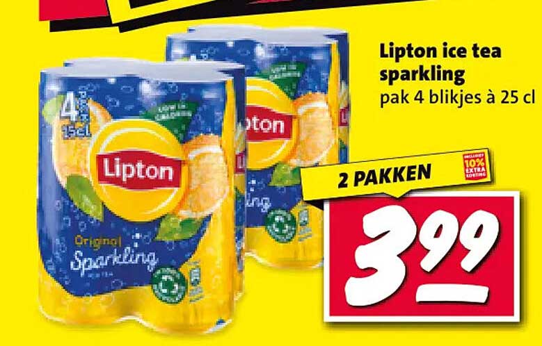 Lipton ice tea sparkling pak 4 blikjes à 25 cl 2 pakken