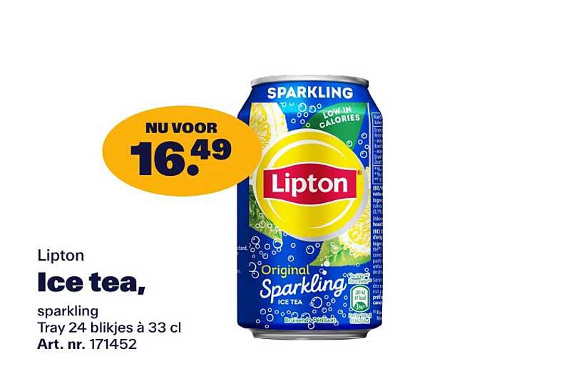 Lipton Ice tea, sparkling Tray 24 blikjes à 33 cl