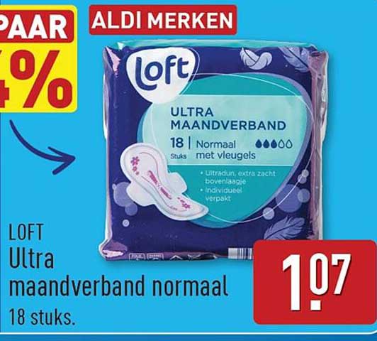 LOFT Ultra maandverband normaal 18 stuks.