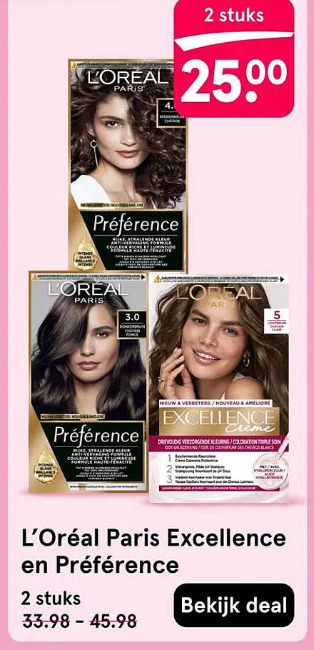 L'Oréal Paris Excellence en Préférence 2 stuks