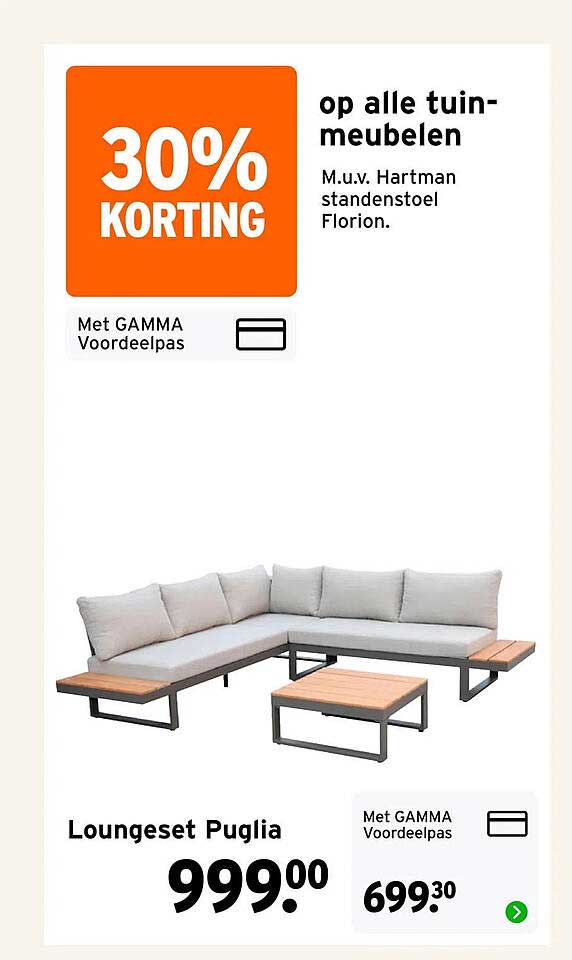 Loungeset Puglia 30% KORTING op alle tuinmeubelen