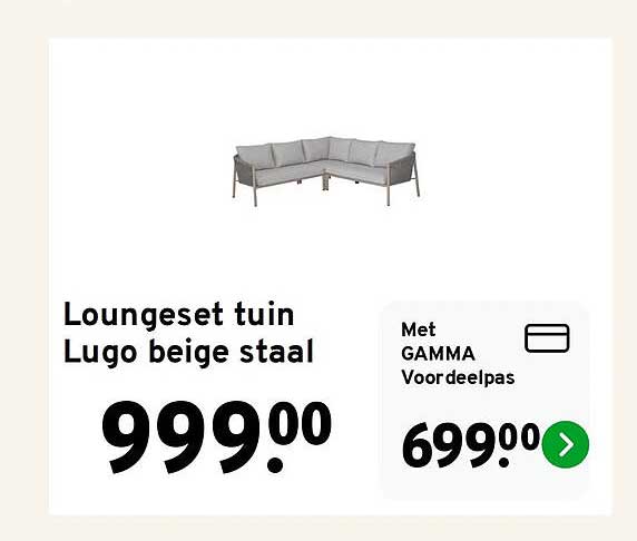 Loungeset tuin Lugo beige staal