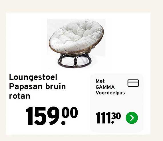 Loungestoel Papasan bruin rotan