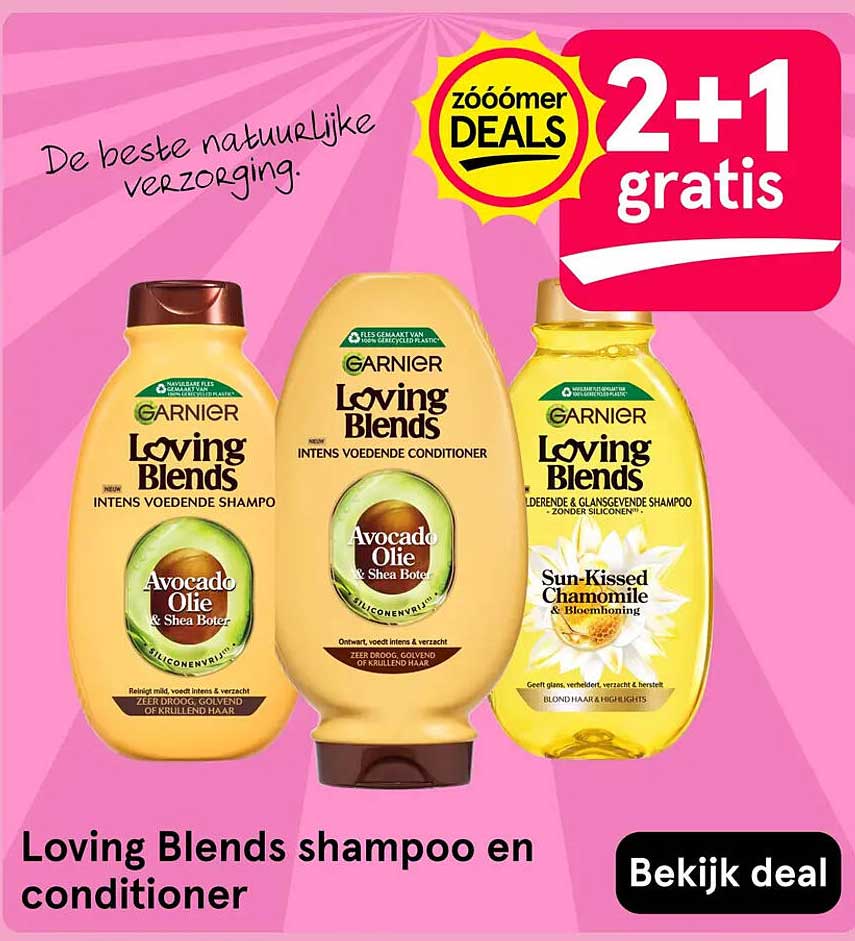 Loving Blends shampoo en conditioner 2+1 gratis