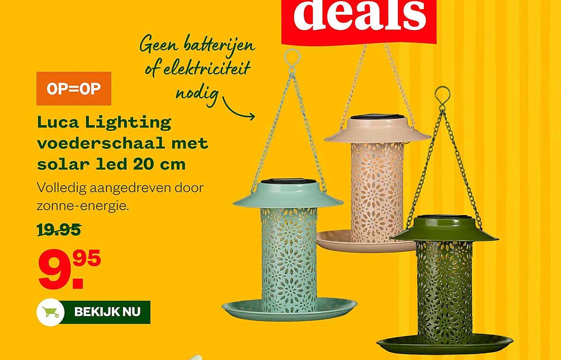 Luca Lighting voederschaal met solar led 20 cm